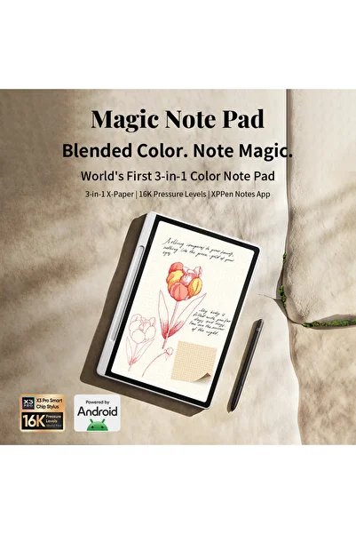 XP-Pen Tabletă Magic Note Pad, 3 în 1 cu ecran color de 10,95 inci, Stylus X3 Pro 16k, Android 14