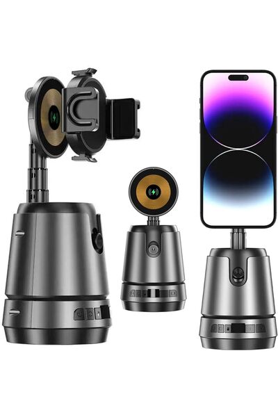 Bicchoo حامل هاتف لتتبع الوجه تلقائيًا، مثبت أفقي مغناطيسي، عصا سيلفي تدور 36...