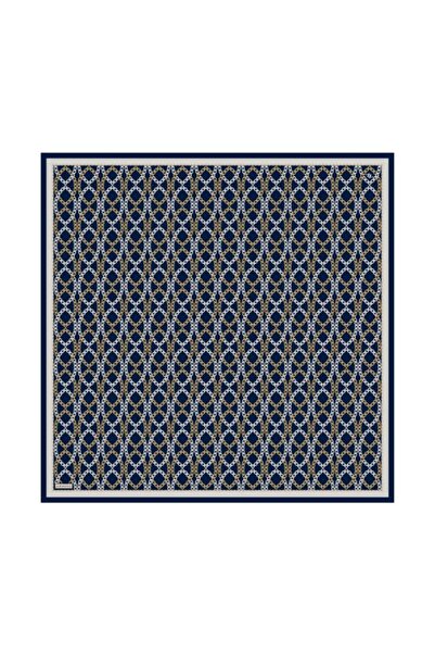 Armine وشاح سيرا من الحرير الخالص 9410 - 90 نمط مختلط باللون الأزرق الداكن