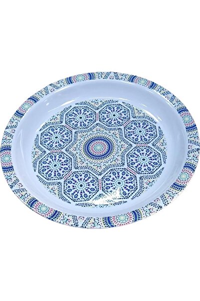 SAQOWARE صينية ميلامين دائرية ٤٥ سم | صينية تقديم طعام دائرية | طبق طعام جماع...