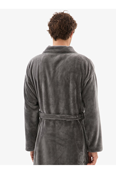 Blackspade Men's Fleece Robe 40808 - Anthracite