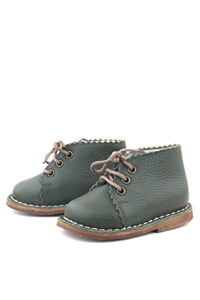 STELLA BUTİK Handmade Hakiki Deri Bağcıklı Bebek Bot