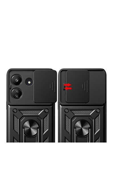 SKYDDAR INNOVATION Θήκη για Xiaomi Redmi 13C 5G, CamShield, Μαγνητικό δαχτυλίδι, σετ αυτοκόλλητων, Ροζ