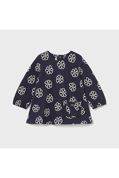 MAYORAL فستان بناتي محبوك بأكمام طويلة مع زخارف على شكل فيونكة L26K2918