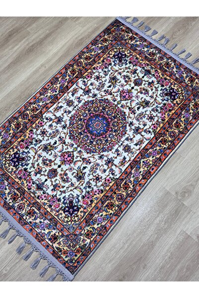 Dokuma Taban Örgü Püsküleri ve İpek Kadar Yumuşak Yüzeyiyle Bambu seccade namazlık 80x125 cm