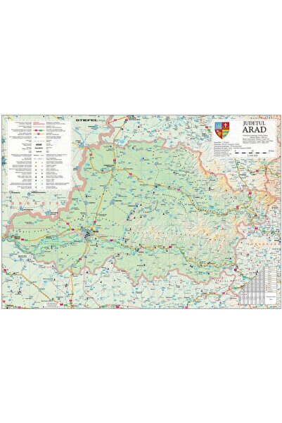 Editura Stiefel Harta Judetul Arad - Dimensiune: 70 x 100 cm