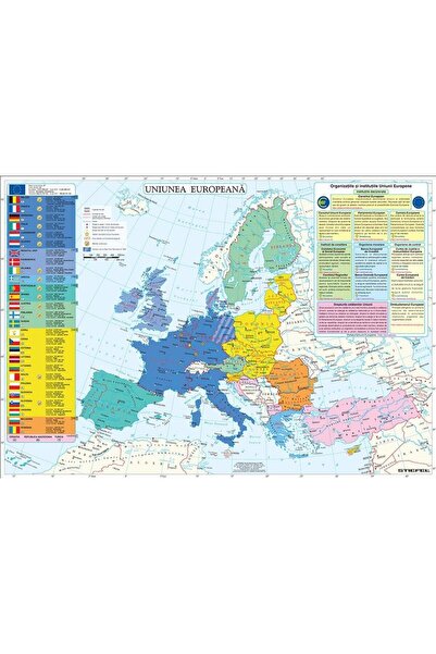 Editura Stiefel Harta de perete Uniunea Europeana 100x70 cm sipci