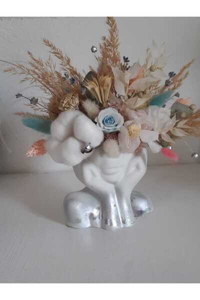 OEM Living room/office decoration, mini girly vase, hand decorated with mini blue rose,