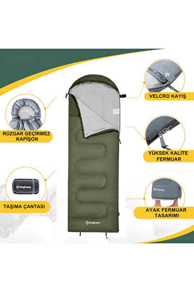 KINGCAMP 250 Ultralight Sleeping Bag Olive Sol F.