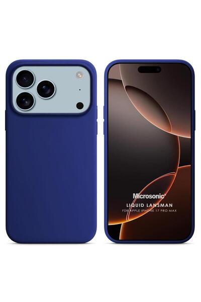 Microsonic Apple iPhone 17 Pro Max Kılıf Liquid Lansman Silikon Lacivert
