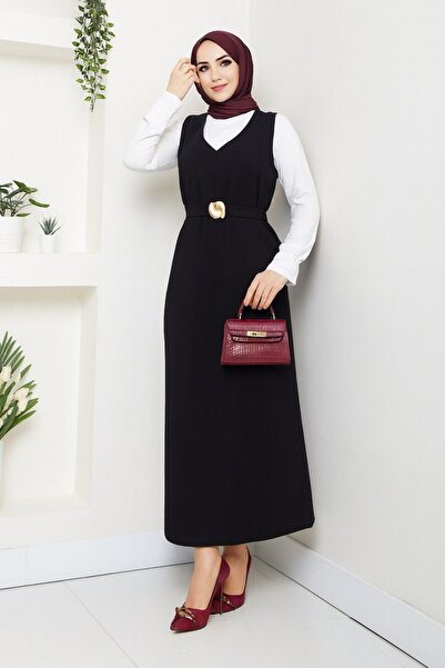 MODAALFABE Скромна златна катарама Джилбаб комплект