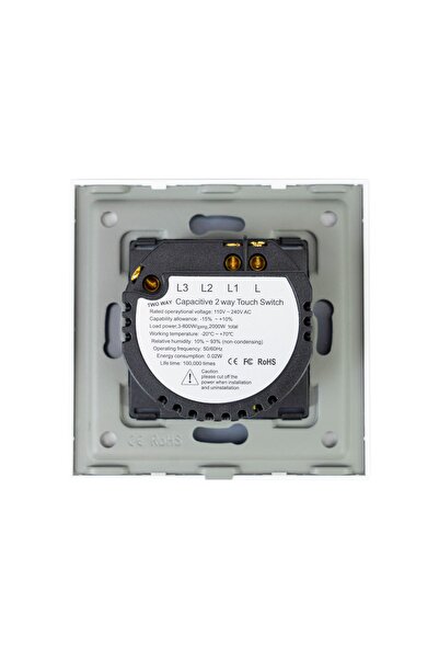 PNI Single switch with touch SH801 800W made of glass, white with LED indicator
