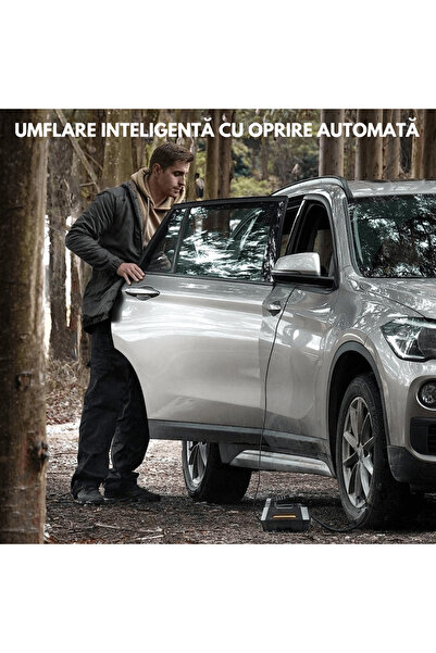 Elindor Portable Car Compressor 12V DC, Digital Pressure Gauge, 100 PSI, 6.9 Bar, with Emergency LED Light