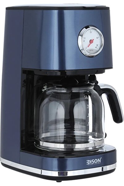 Edison CM1415C-GS DripCoffee Maker, 900 Watts, 1.5 Liters, Temperature Indicator - Navy