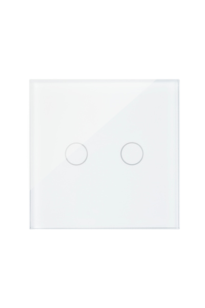 PNI Double switch with touch SH602 600W made of glass, white with LED indicator