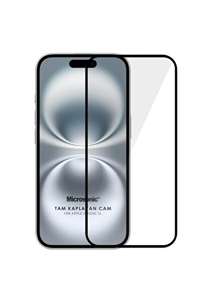 Microsonic Apple iPhone 17 Tam Kaplayan Temperli Cam Ekran Koruyucu Siyah