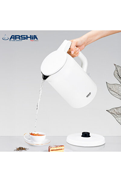 Arshia Arshia Electric Kettle - 1.7 Liters, Elegant White