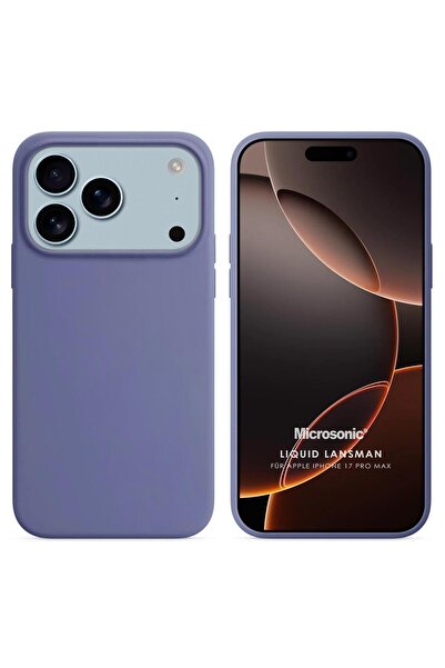 Microsonic Apple iPhone 17 Pro Max Kılıf Liquid Lansman Silikon Lavanta Grisi