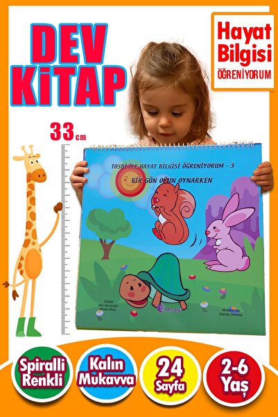 Harika Çocuk Yayınları 2 – 6 Yaş Tosbi ile Hayat Bilgisi Öğreniyorum 3 – Bir Gün Oyun Oynarken | Dev Eğitim Kitabı