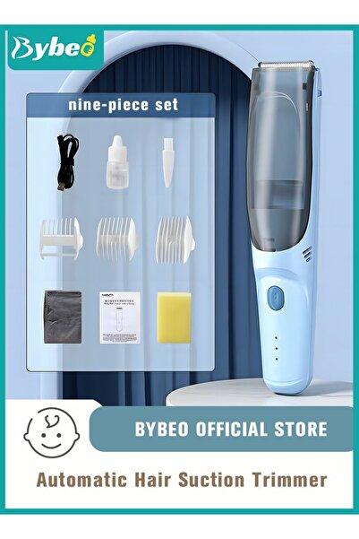 BYBEO ماكينة قص شعر الأطفال مع مكنسة كهربائية، طقم تشذيب شعر الأطفال الصامت مع 3 أمشاط توجيهية بشفرات سيراميك، ماء