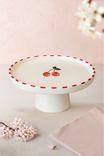 Kitchen Life Natural Cherry Pedestal Cake Stand - Minimalist Pedestal Presentation Stand