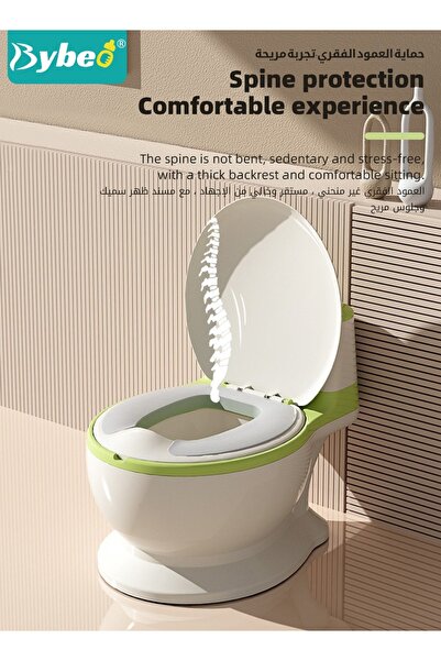 BYBEO Baby Potty Training Seat, Kid Size Potty, Realistic Potty Training Toilet with Lid Back, Babies Toil