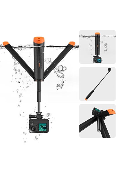 Coverzone Yüzen Selfie Çubuğu Tripod GoPro Hero 13 12 11 10 9 8 7 DJI OSMO Ey...