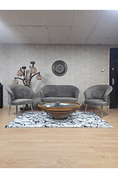 ZAFİR TEDDY Takım Krom Kaplama Sivriltme Ayak Çay Seti Koltuk - Berjer , Balk...