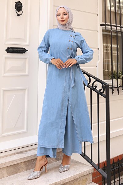 Missvalle Σετ τζιν με λεπτομέρεια Snap Fastener Light Blue 19262