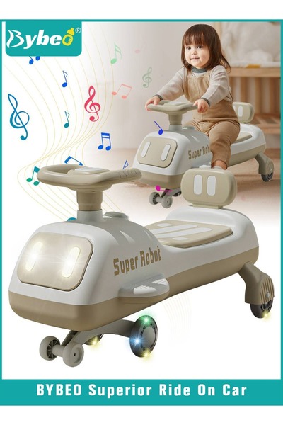 BYBEO سيارة ركوب للأطفال، سيارة أرجوحة ممتدة للأطفال، سيارات أطفال سحرية للأو...