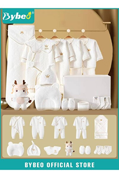 BYBEO مجموعة هدايا للأطفال حديثي الولادة، 18 قطعة، مجموعة هدايا ملابس حديثي ا...
