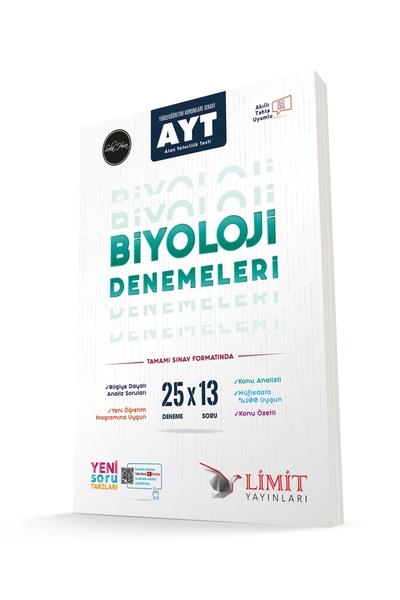 Limit Yayınları 2025-2026 AYT Güncel Müfredat Biyoloji Denemeleri Yeni Tarz S...