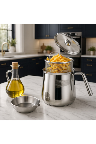 Davet Paslanmaz Çelik Kızartma Potu 2 Litre - Kızartma Tenceresi