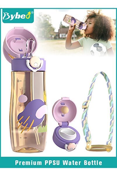 BYBEO PPSU Kids Water Bottle with Straw And Spout, Toddler Drinking Bottle wi...