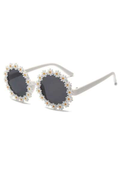 OEM Children's sunglasses with daisies, UV400 filter, white