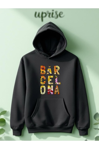 Vordevia Barcelona Baskılı Pamuklu 3 İplik Oversize Sweatshirt