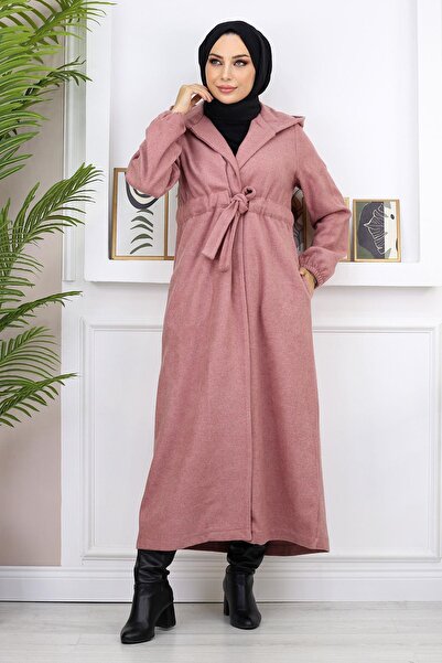 Missvalle Μπροστινή γραβάτα Kachet Coat Dusty Rose 19169