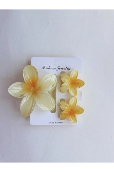 Reorah Collection Hibiscus Buckle Set Yellow