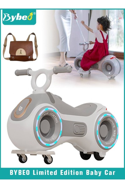 BYBEO سيارة ركوب للأطفال، سيارة أرجوحة ممتدة مع حقيبة ظهر للأطفال، سيارات أطف...
