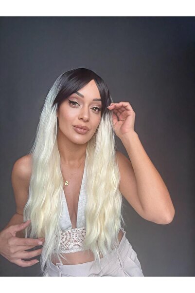 Suzan Peruk Sİyah Platin Gerçek Saç Dokusunda Tepe kısmı cilt görünümlü Medik...