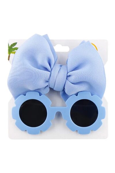 OEM Set 2 pieces of kids' sunglasses with bow, nude beige