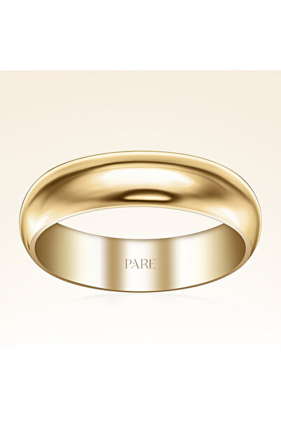 Pare Pırlanta Klasik Kalın Bombeli 5 mm Kadın Alyans