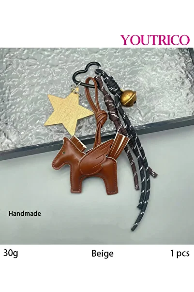 Youtrico Handmade Adorable Little Pegasus Bag Charm - PU Cute Unique Two-Tone Accessory,Keychain
