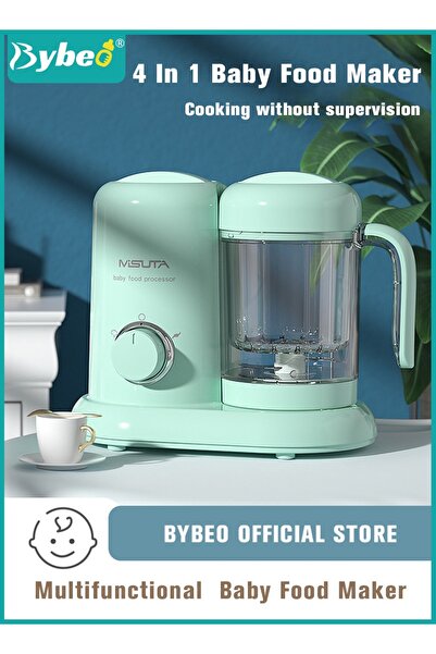 BYBEO جهاز تحضير طعام الأطفال 4 في 1، معالج طعام الأطفال، خلاط، سهل الاستخدام...