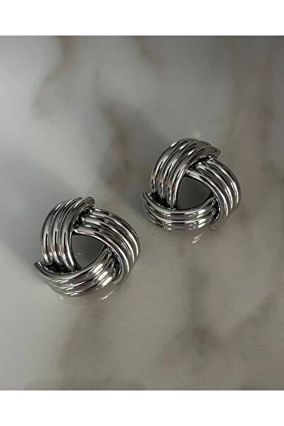 GİS JEWELRY الصلب الفضة دوامة الأقراط