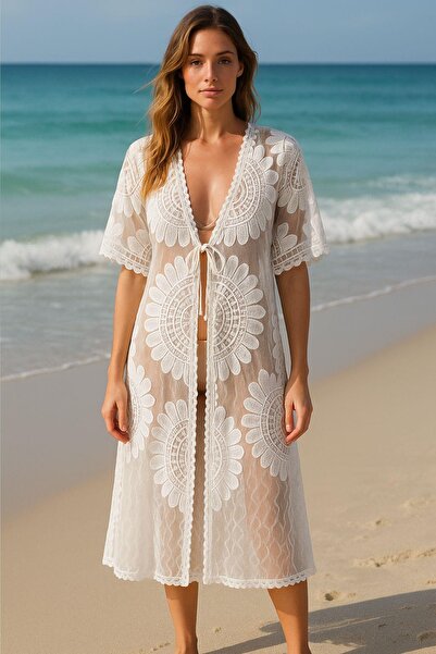 Rovebella RB Tül Kadın Kimono Hafif ve Zarif Tasarım