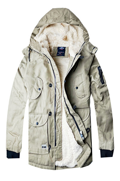 Fiyesmen Suya Soğuğa Dayanıklı Kapüşonlu Kısa Parka Kaban