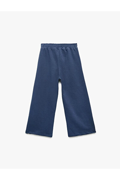 Koton Pamuklu Beli Lastikli Geniş Paça Lacivert Kız Bebek Eşofman Altı 6Wmg40043Ak