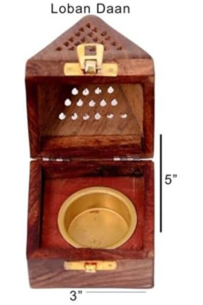 SAQOWARE Wooden Bakhoor Burner-Pyramid Shaped | Oud burner | Incense Bakhoor Charcoal Burner | Frank