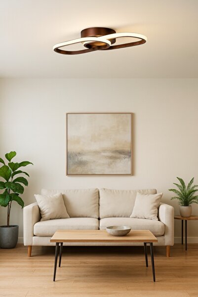 LEGACY Zzez Kahverengi Modern Tasarım Beyaz Ledli Cafe - Mutfak - Salon 2 Li ...